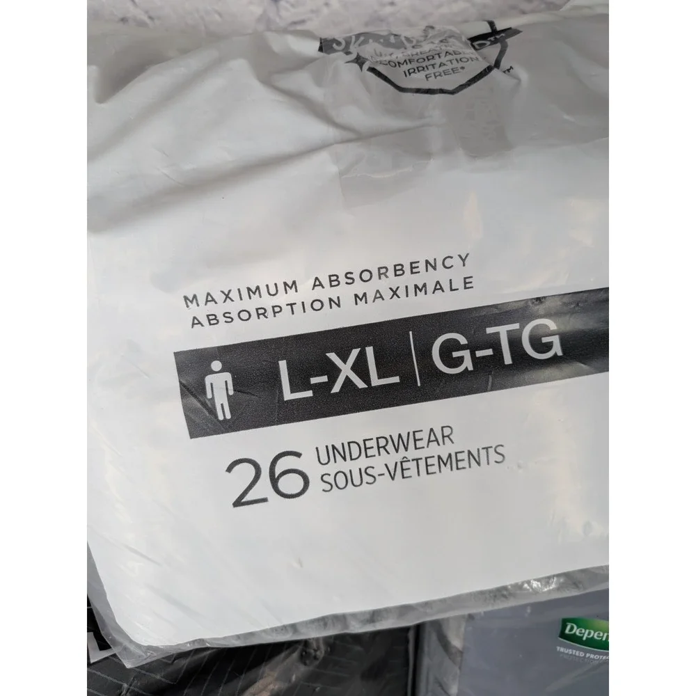 BULK 65-TOTAL🚨Depend Real Fit Incontinence Underwear Men L/XL Disposable Max